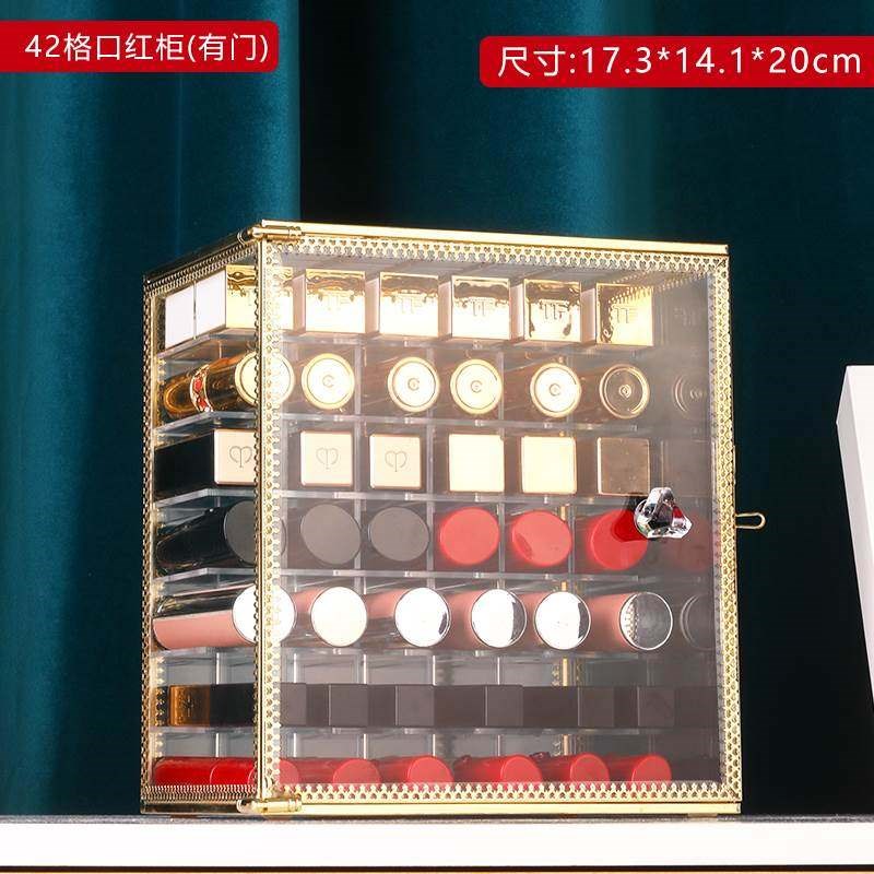口红收纳盒口红架唇釉首饰桌面防尘化妆品置物R架网红口红盒展示