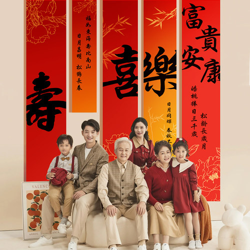 老人寿宴生日仪式场景布置父母60大寿条J幅挂布套装酒店背景墙装