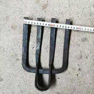 手工锻打四齿耙头永o康铁铺挖土翻地农业工具螺纹钢大铁耙大钢叉