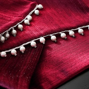 结婚装饰茶几新中式珍珠桌旗敬z茶桌布客厅婚房布置订婚礼桌面摆