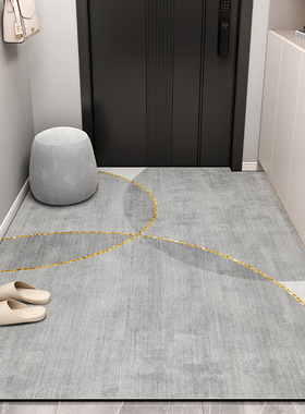 pvc入户门地垫免洗可擦2024A新款脚垫耐脏皮革可裁剪进门玄关地毯