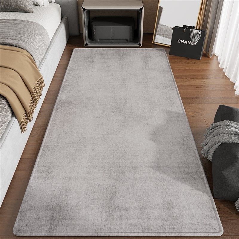 卧室床边毯黑色客厅地毯高级感沙发茶几垫子长条T防滑地垫脚垫免,居家布艺,床边毯,淘宝优惠券,粉丝福利购,淘宝优惠卷