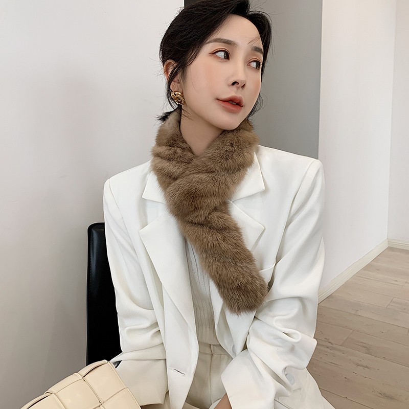 皮草的秘密紫貂毛围巾韩版女士精致百搭皮草围巾S围脖真毛毛领子