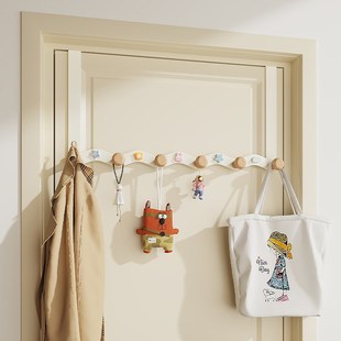 门后挂衣架可爱儿童卧室门背x后挂钩入户门挂架免打孔挂衣钩置物
