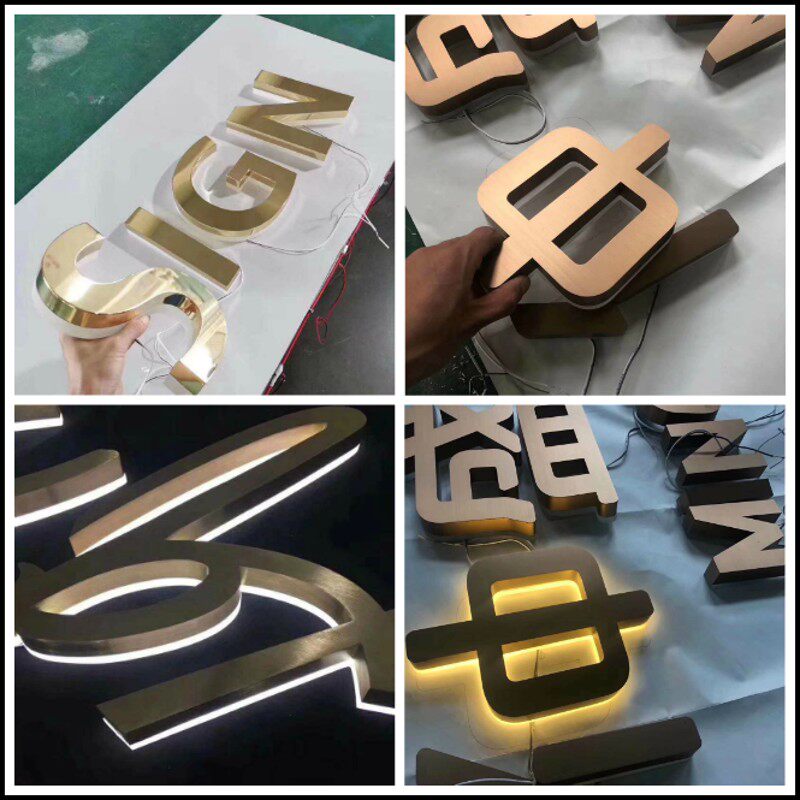 精品拉丝不锈e钢平面字制作精工仿古字铜字玫瑰金字广告牌招牌定