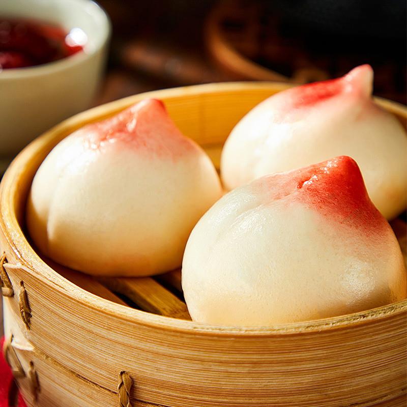 新品寿桃包馒头生日老人豆