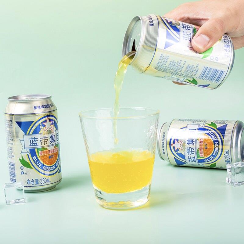 蓝带菠萝啤荔枝啤果味啤饮料330ml*12罐24罐开车可喝不含酒精