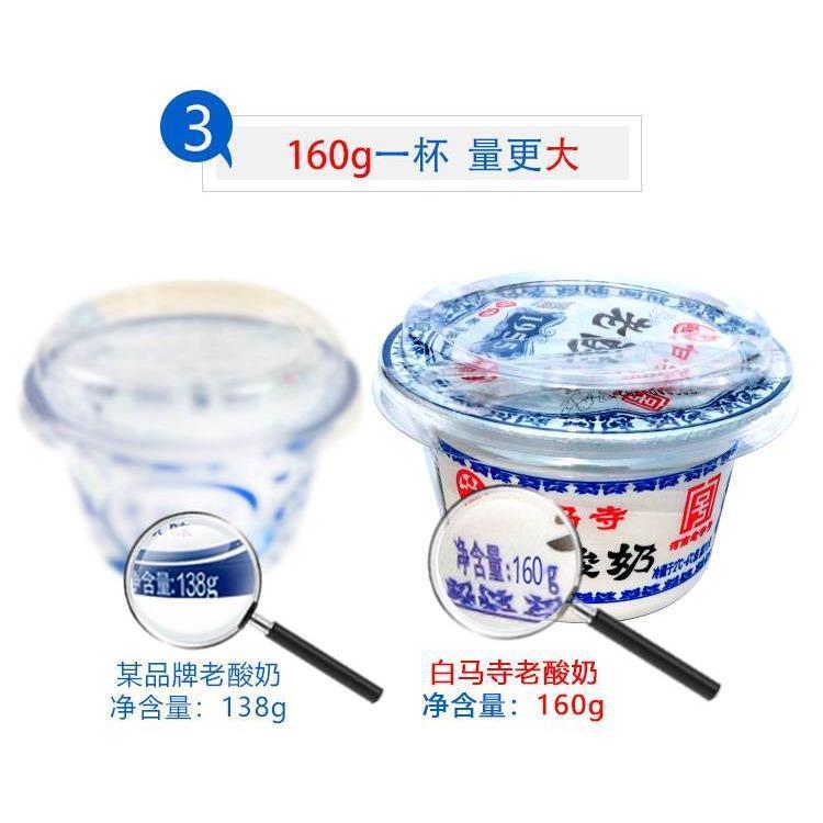 白马寺老酸奶全脂风味酸牛奶河南老款浓稠固体益生菌发酵乳160g碗