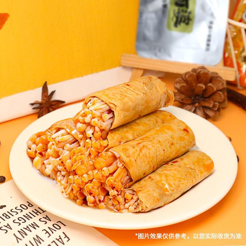 川阿婆金针菇豆卷夹心豆皮卷办公室解馋豆腐干小零食休闲小吃食品