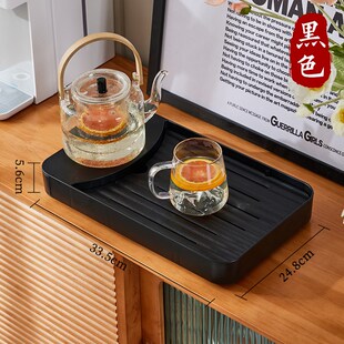 现代轻奢茶盘家用小型简易2022新款 沥水小茶台简约托盘储水长方形