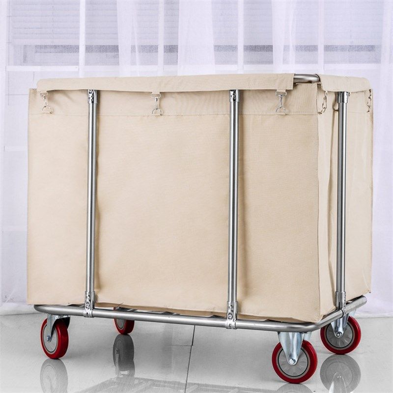 酒店宾馆客房布草车收集车长方形手推保洁车清洁车布袋工具车锥形