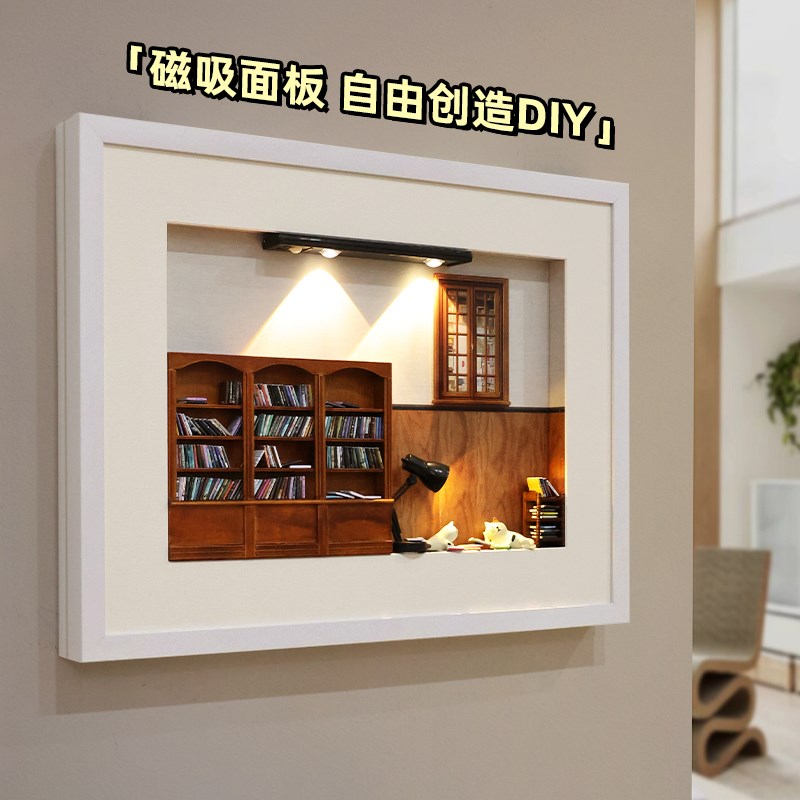 奶油风diy磁吸电l表箱装饰画2z025新款开关盒强弱电箱入户遮挡挂