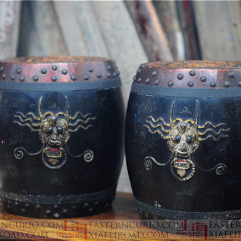 明清古典漆器鼓凳老式绣墩v米桶明清古典老家具经典怀旧老物品