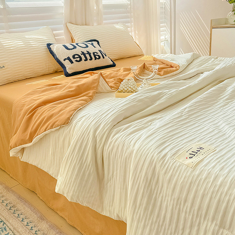 泡泡纱空调夏凉被子四件u套夏季夏天被芯夏被宿舍非全棉可机洗,床上用品,学生床品套件,淘宝优惠券,粉丝福利购,淘宝优惠卷