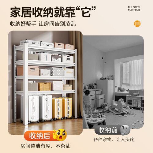 家用货架阳台置物架落地多层客厅收纳架厨房储物架杂物整理铁架子