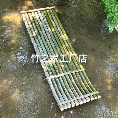 竹筏竹排小船下午茶造景观光木船景区单双层加厚钓鱼船可定制尺寸