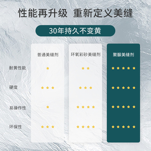 天冬纯聚脲美缝剂瓷砖地砖防水霉家用室外耐黄填缝剂填缝胶门