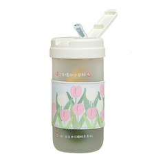 高颜值泡果茶的杯子磨砂玻璃水杯女款吸管花茶杯带茶隔杯套耐高温