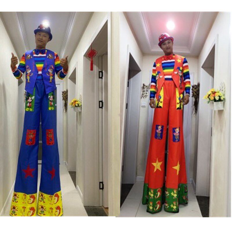小丑高跷服装成人男女化妆舞会B魔术演出套装滑稽搞笑景区表演服