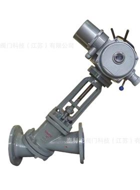 电动Y型高压浆料阀SJS945Y-100C铸钢WCB材质法兰连接