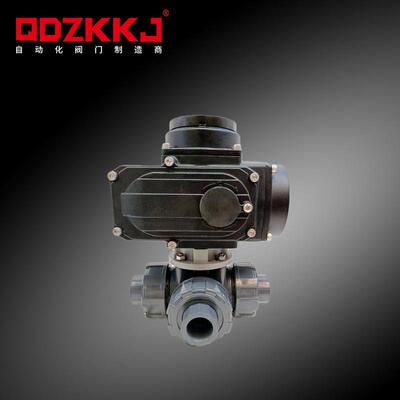 电动UPVC三通PP球阀UPVC电动三通球阀PVC电动换向三通球阀T型L型