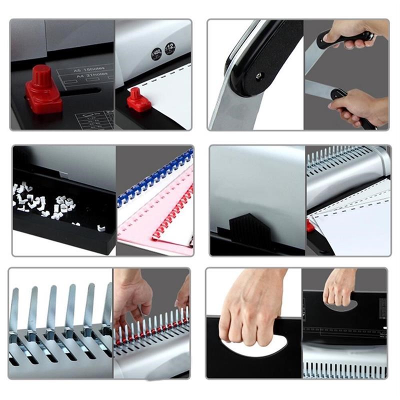 21-Hole 45g0 Sheets Paper Comb Puncher Binder Binding Machin