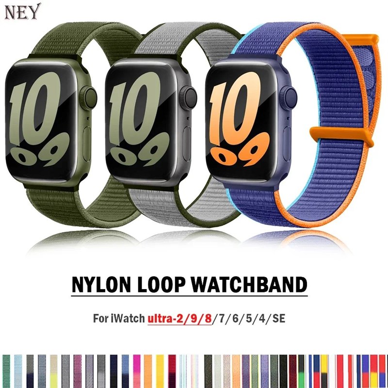 Nylon loop Strap For Apple Watch EBand Ultra-2 49mm 44mm 40m