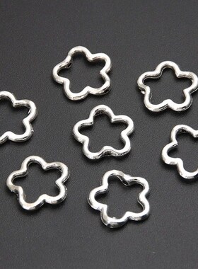 60pcs Silver Color 16x15mm Cute Hollow Flower Charms YConnec