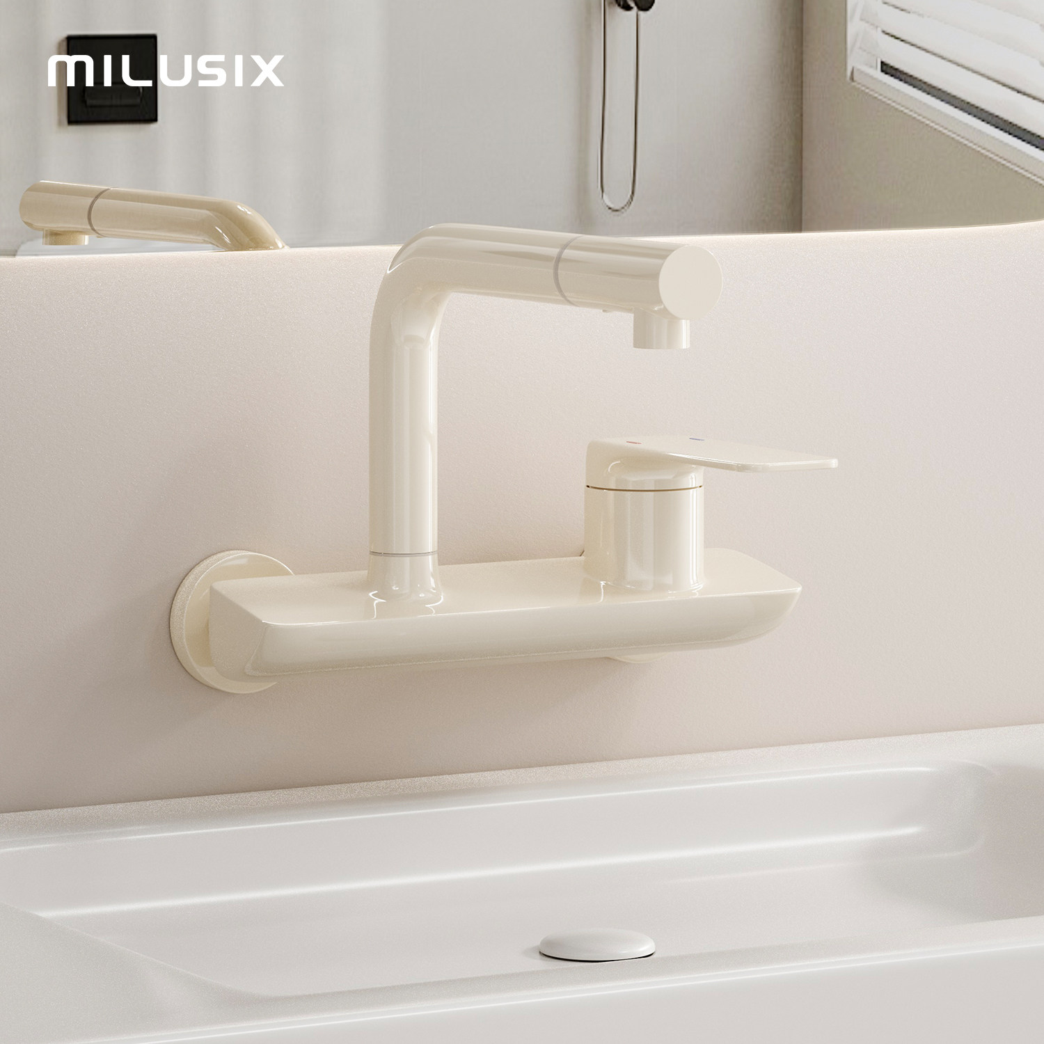 MILUSIX精铜冷热旋转浴缸龙头