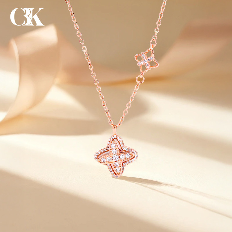 【新款礼盒】正品钻石项链女轻奢锁骨链送女友七夕节礼物