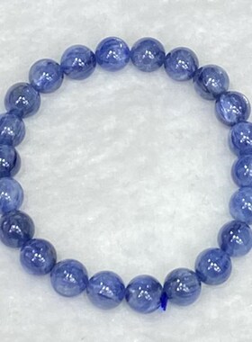 天然蓝晶石手链女款单圈时尚小清新简约水晶手串饰品百搭礼物串珠
