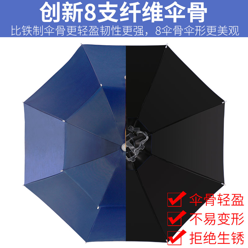 钓鱼伞帽头戴伞帽折叠户外伞垂钓雨伞帽子伞超轻大号双层防晒遮阳