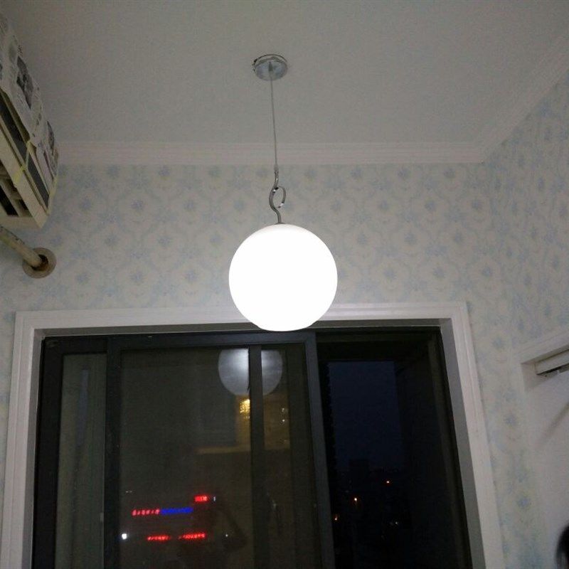 白色圆球玻璃灯罩拉花吊灯餐厅灯简约现代单头玄关阳台灯灯饰灯具,家装灯饰光源,餐厅吊灯,淘宝优惠券,粉丝福利购,淘宝优惠卷
