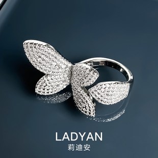莉迪安蝴蝶戒指女款立体小众设计轻奢高级感气质开口独特时尚百搭