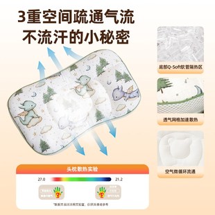 凉凉熊儿童枕头1-3-6岁以上婴儿分区枕宝宝幼儿园小学生四季