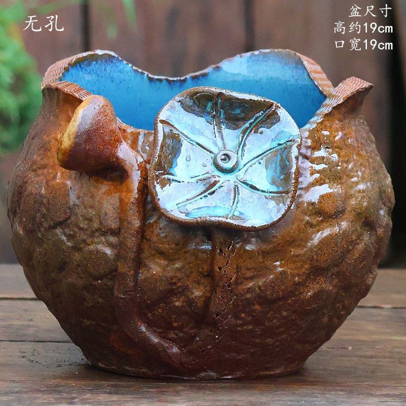 创意手工陶盆流水摆件庭院造景陶瓷水缸水培无孔花盆老式陶罐大缸,鲜花速递/花卉仿真/绿植园艺,花盆,淘宝优惠券,粉丝福利购,淘宝优惠卷