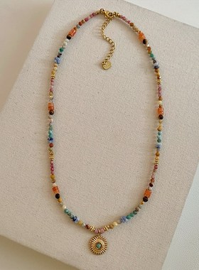 手工天然石串珠项链女款2025新款高级感轻奢小众锁骨链颈链配饰品