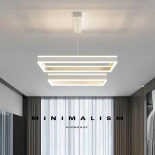 网红客厅主灯吊灯新款现代简约大气轻奢方形北欧灯具极简风方块灯