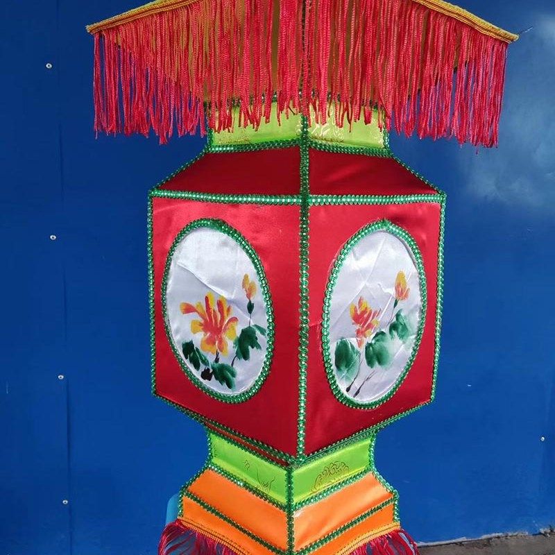 灯笼宫灯 庙会灯谜宫灯灯笼 古镇街道装饰灯笼 中式绸缎布料