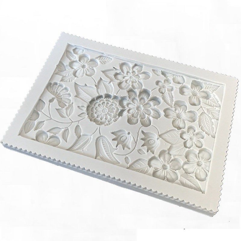 大邹菊梅花翻糖蛋糕硅胶模具 干佩斯围边装饰工具 烘焙滴胶粘土模