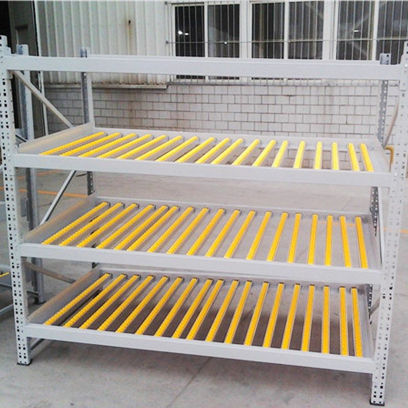 精益管流利式货架滚动式置物架流利条货架车间滑移物料分拣区滑轨