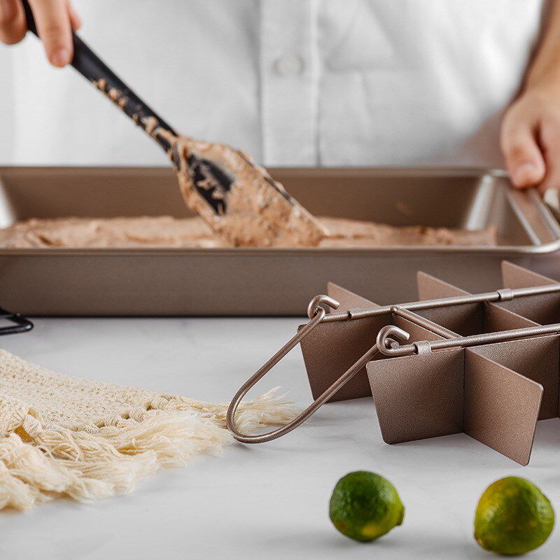 现货固底布朗尼烤盘 方形面包不粘蛋糕模具加厚固底 烘焙工具套装