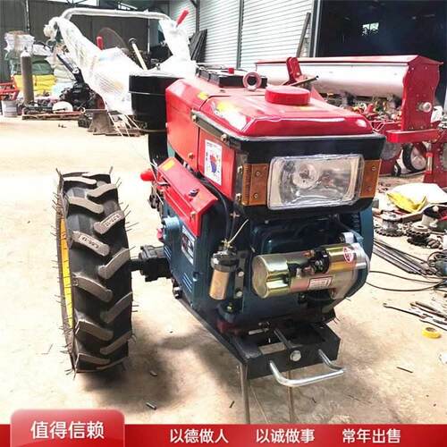 柴油12马力开垦旋地机 151底盘果园松土手扶拖拉机大X棚旋耕开沟