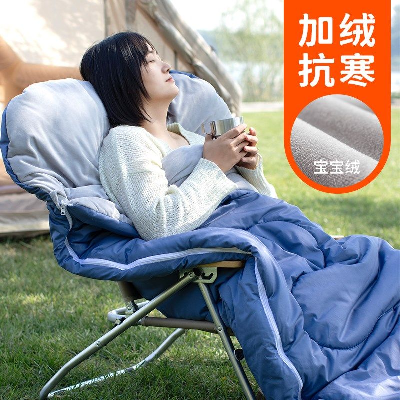 加绒睡袋秋冬款成人户外露营冬季保D暖男大人加厚防寒全棉两用被