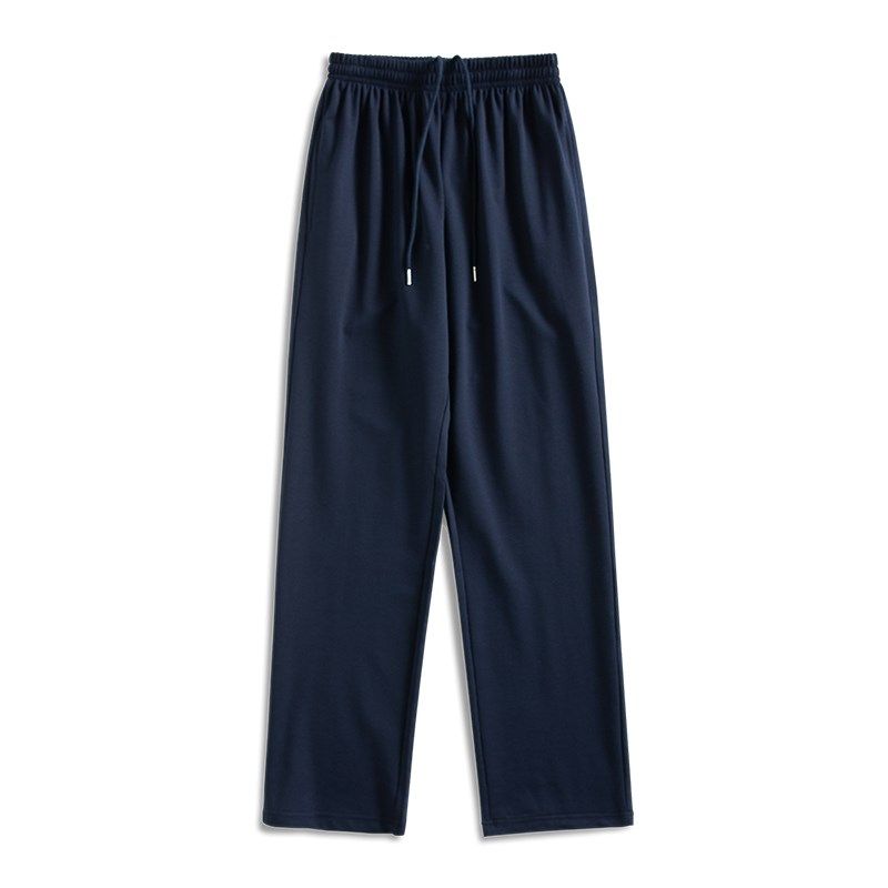 秋季藏蓝a色校服裤男女高中学生运动裤纯色直筒长裤透气面料做工