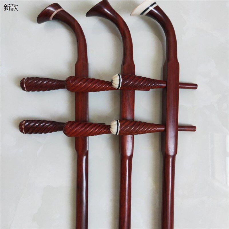 紫檀二胡琴杆弯头二胡杆 全木素杆 越H胡杆子花鼓大筒杆扁杆带琴