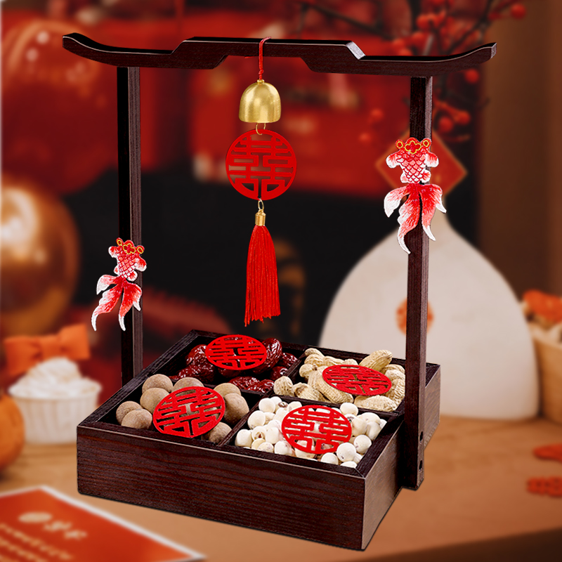 结婚早生贵子模具提篮干果组合