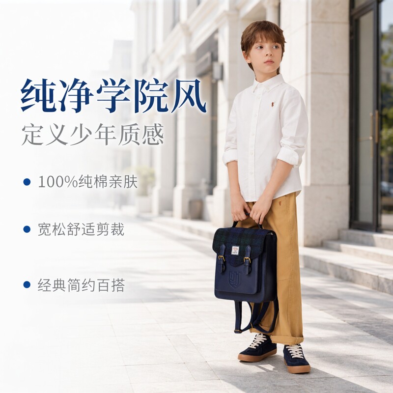 POLOWALK儿童牛津纺长袖衬衫图片