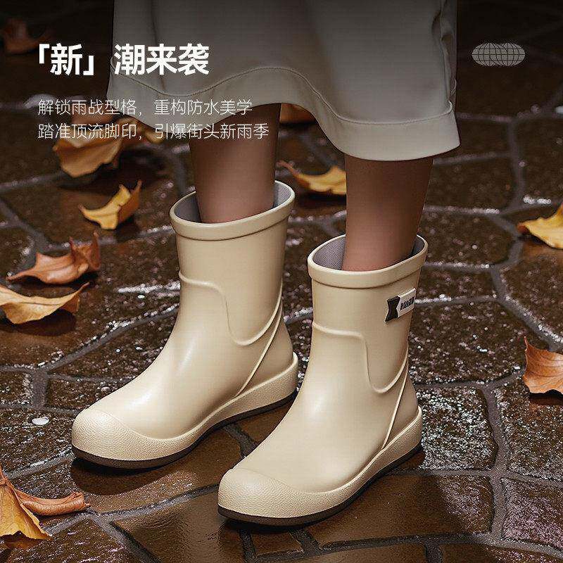 新品雨鞋女款2026新款时尚外穿雨靴中筒软底水鞋防水防滑胶鞋成人