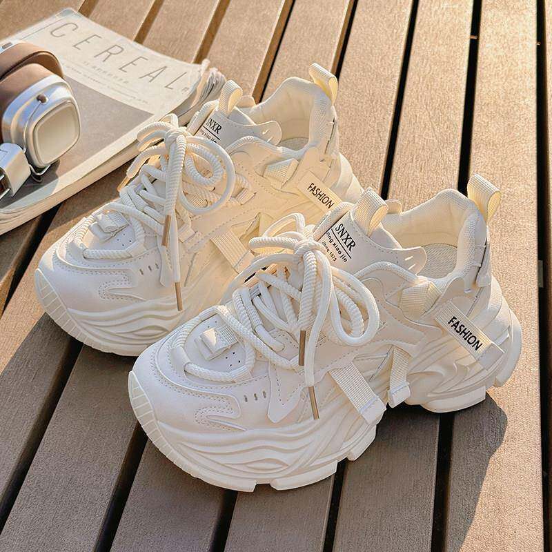 新品春秋厚底女鞋老爹鞋女2026新款增高小白鞋百搭配阔腿裤鞋子运